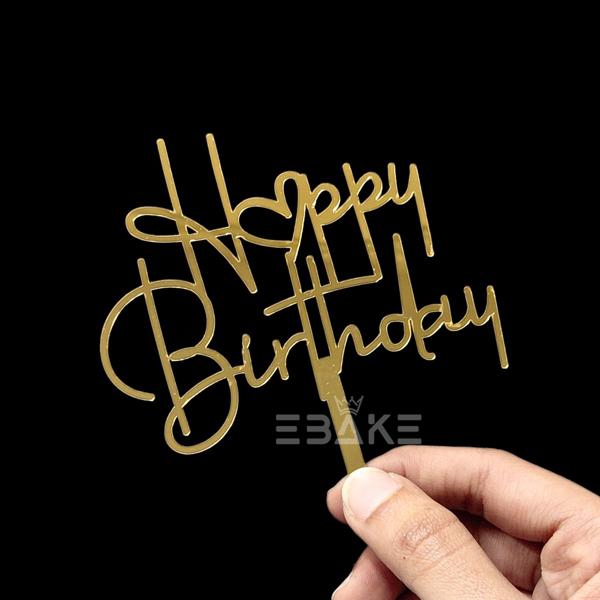 Happy Birthday Cake Topper 4 Inch