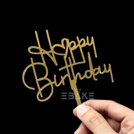 Happy Birthday Cake Topper 4 Inch