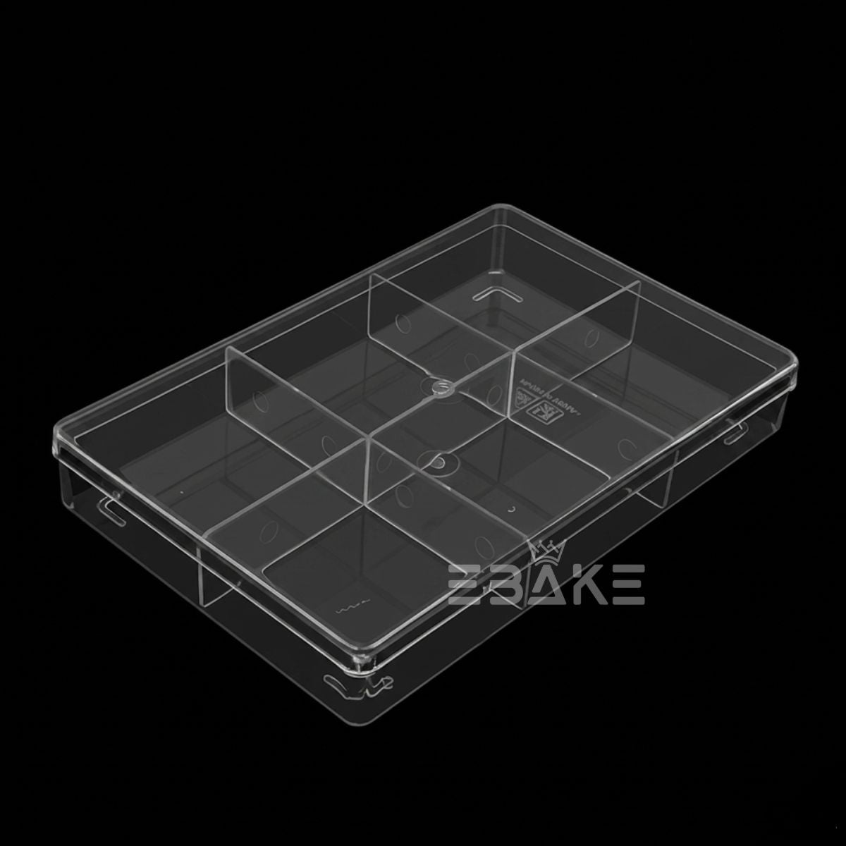 1 Litre Acrylic Dessert Box With Partition/ Nuts Tray / 6 Cavity Hamper Box