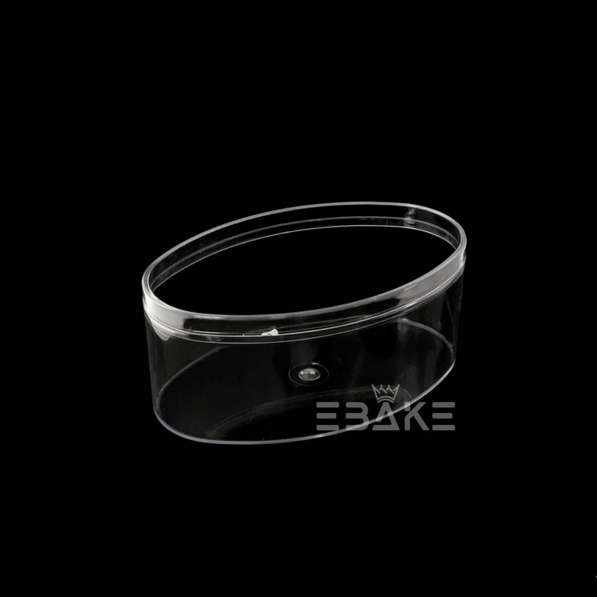 200ml Oval Acrylic Dessert Box / Cake Tub With Lid - Small (11.5*7*5cm)