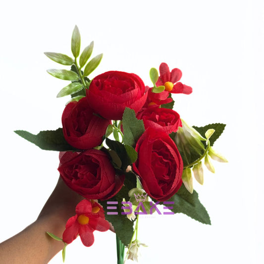 A1966 Peony Bunch With Fillers (Red)