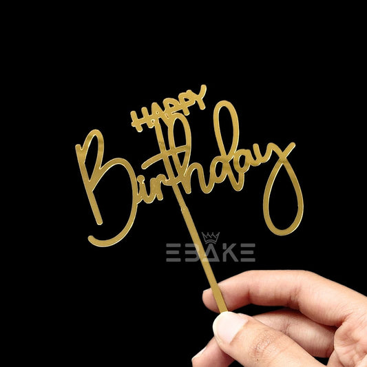 Happy Birthday Cake Topper 4 Inch