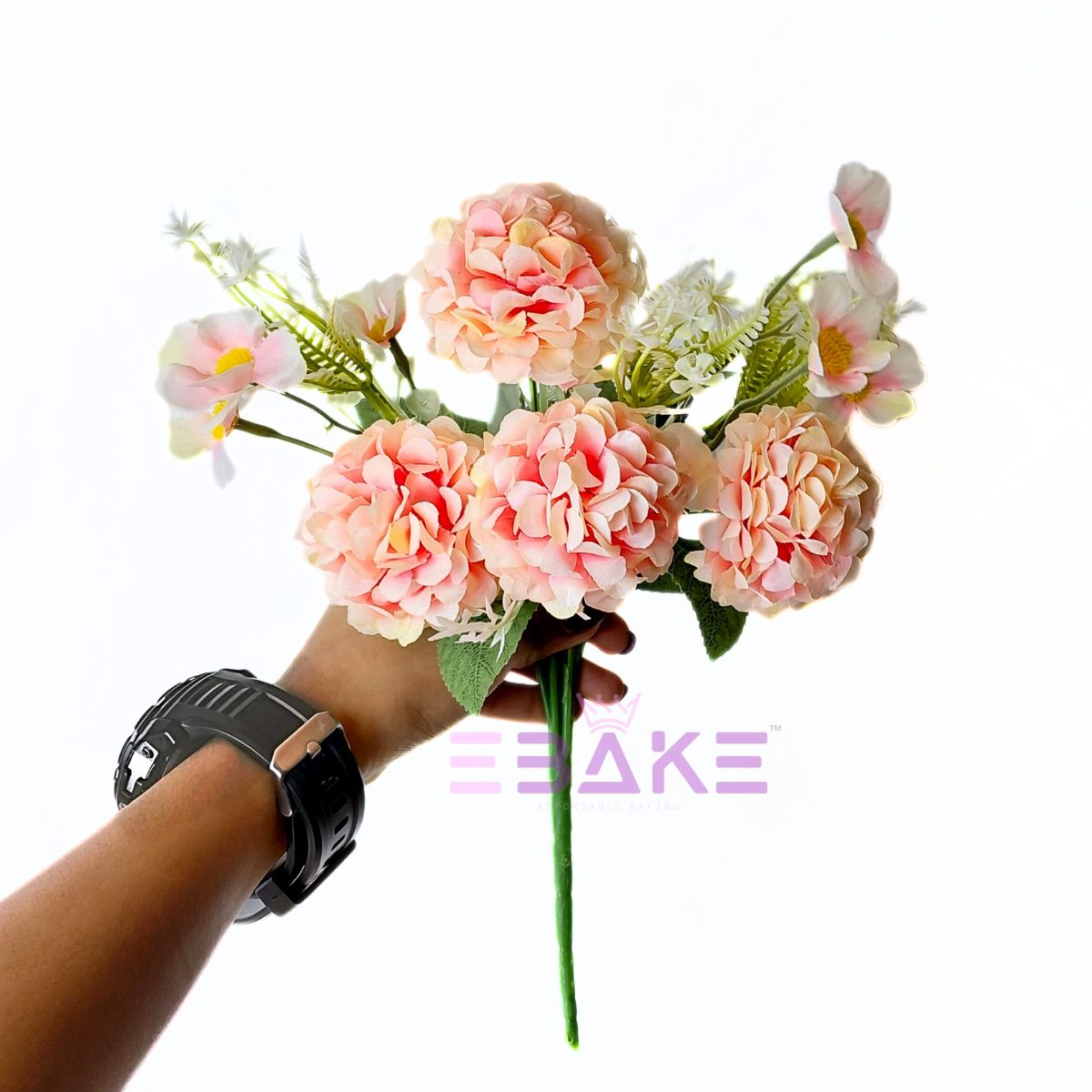 A1862 Peach Hydrangea Bunch With Fillers