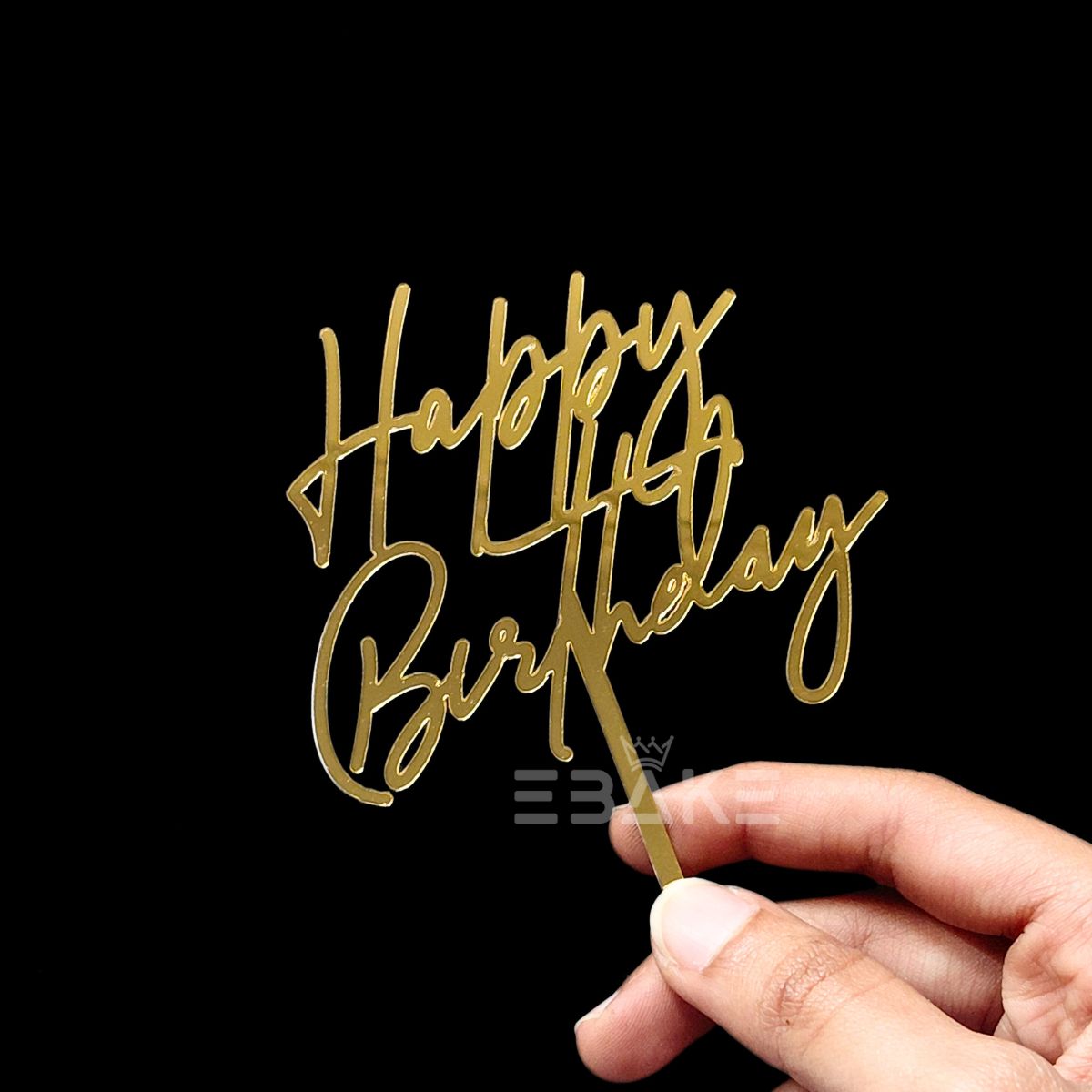 Happy Birthday Cake Topper 4 Inch