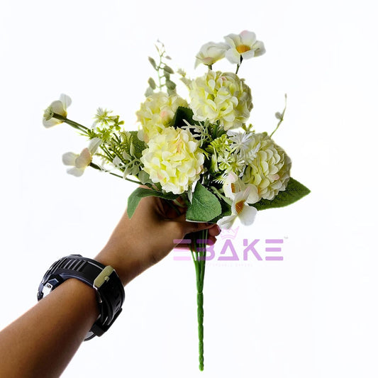 A1863 Light Yellow Hydrangea Bunch With Fillers