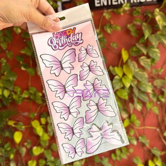 Paper Butterflies With Birthday Tag - (Set of 10 Pieces)