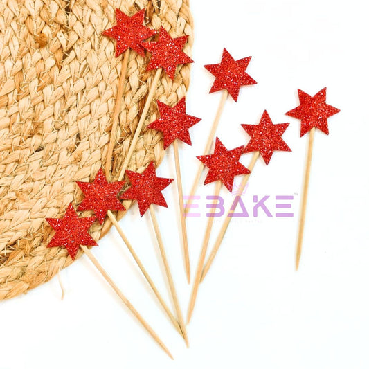 Star Glitter Topper - Red