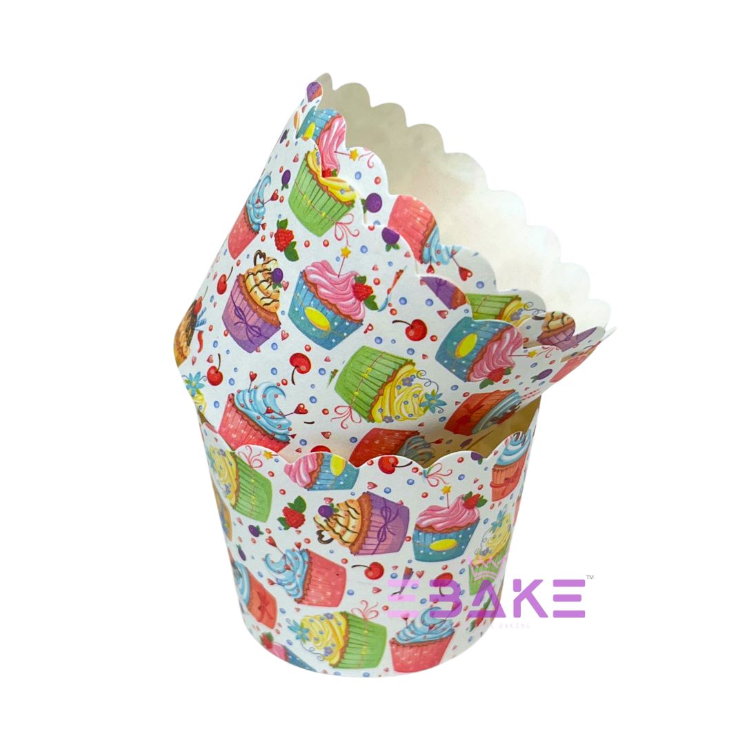 Cupcake Printed Paper Muffin Cup - Set Of 50 Pieces