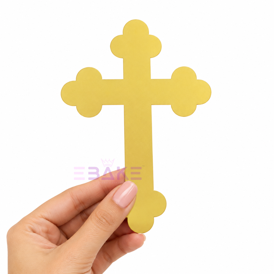 5" Cross Cake Topper for Baptism, First Holy Communion (Single Piece)