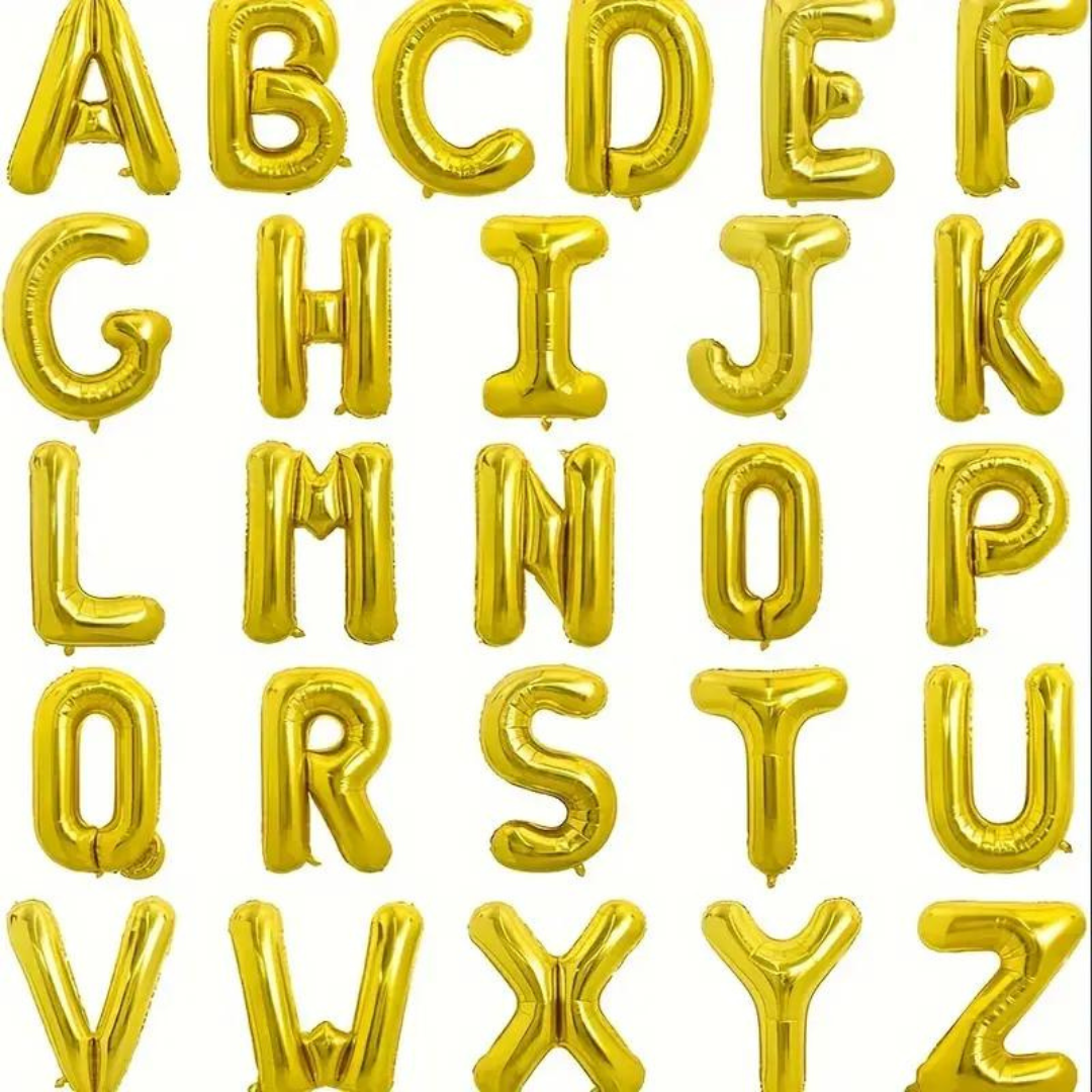 Alphabet Foil Balloons Gold 16 Inch Single Piece