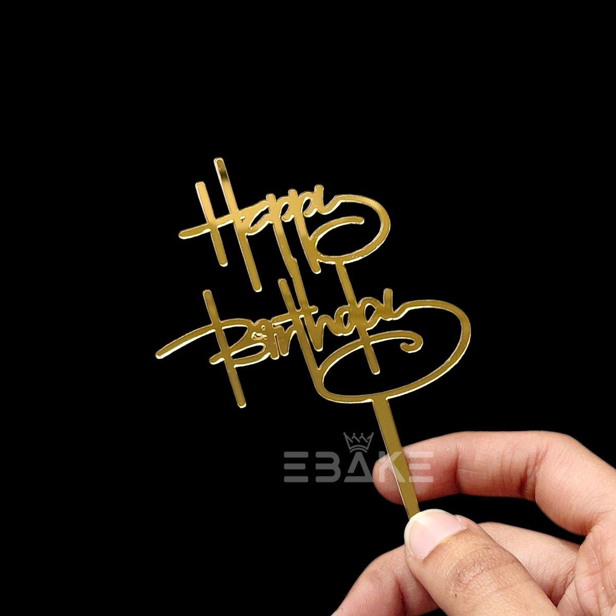 Happy Birthday Cake Topper 4 Inch