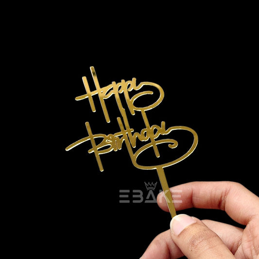 Happy Birthday Cake Topper 4 Inch