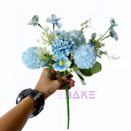 A1864 Blue Hydrangea Bunch With Fillers