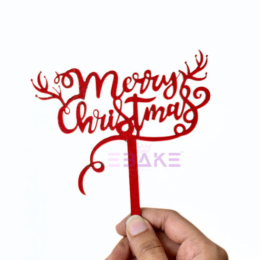Merry Christmas Cake Topper MDF
