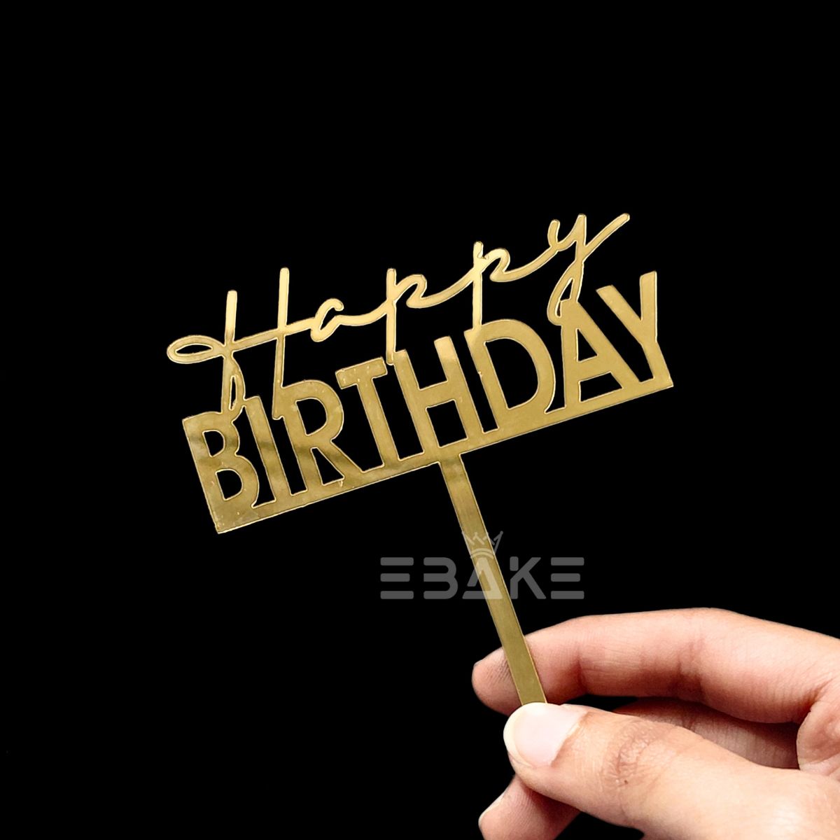 Happy Birthday Cake Topper 4 Inch