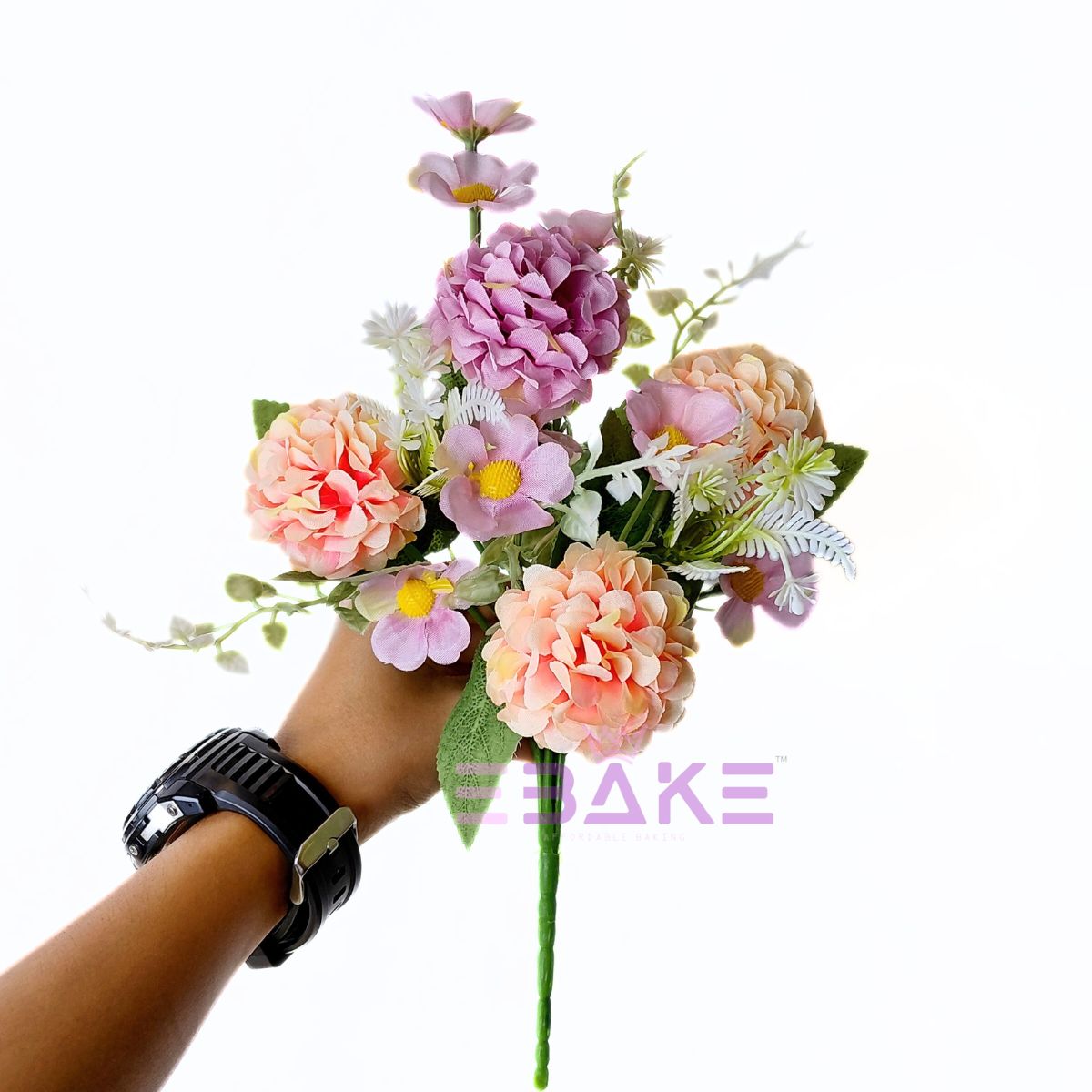 A1865 Peach & Lavender Hydrangea Bunch With Fillers