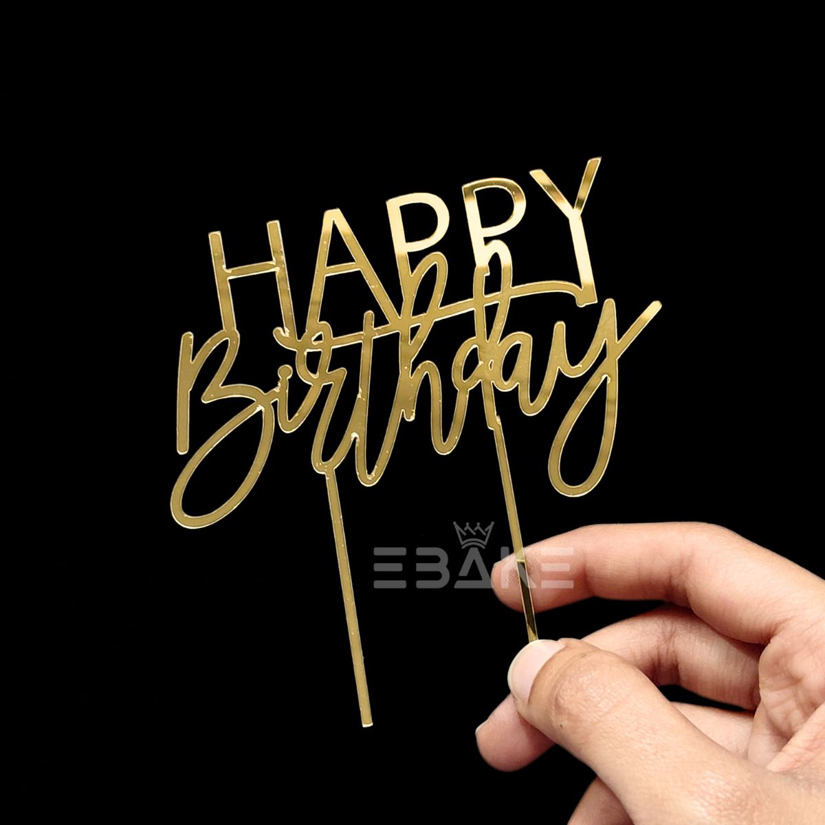 Happy Birthday Cake Topper 4 Inch