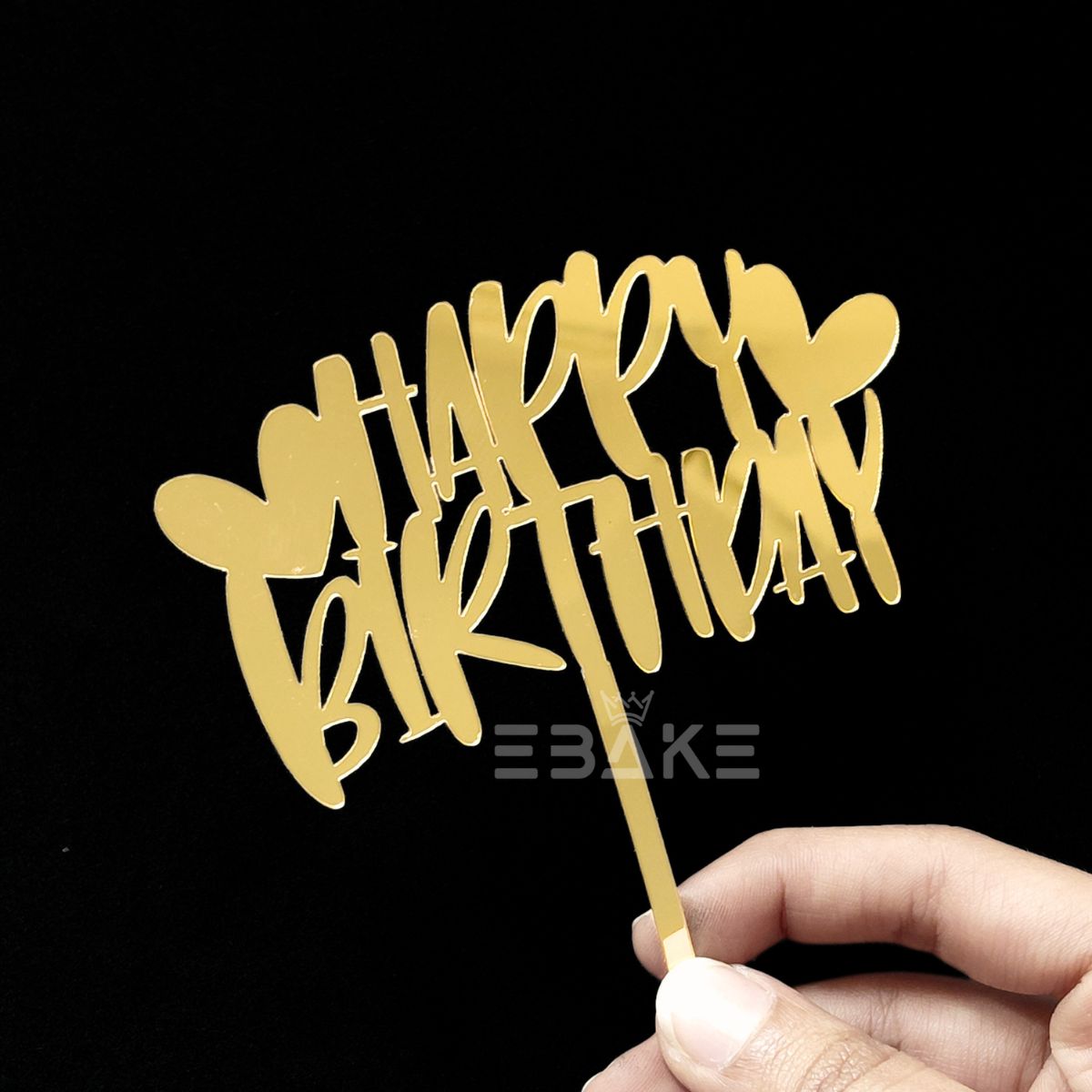 Happy Birthday Cake Topper 4 Inch