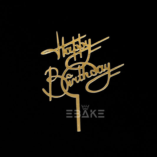 Happy Birthday Cake Topper 4 Inch