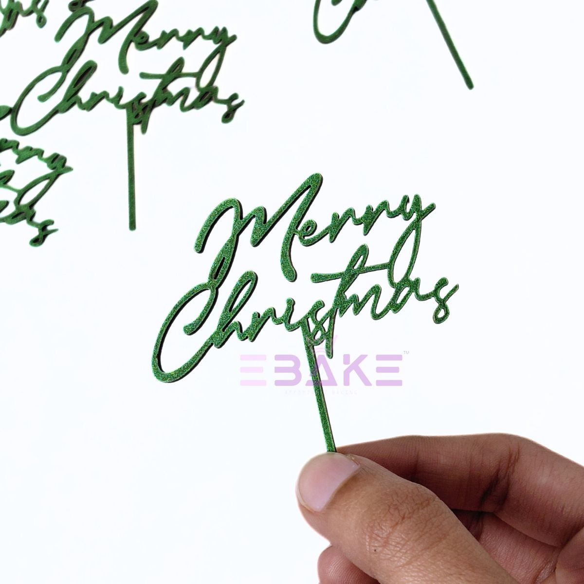 Merry Christmas Mini Cake Topper (Set of 6 Pcs) MDF