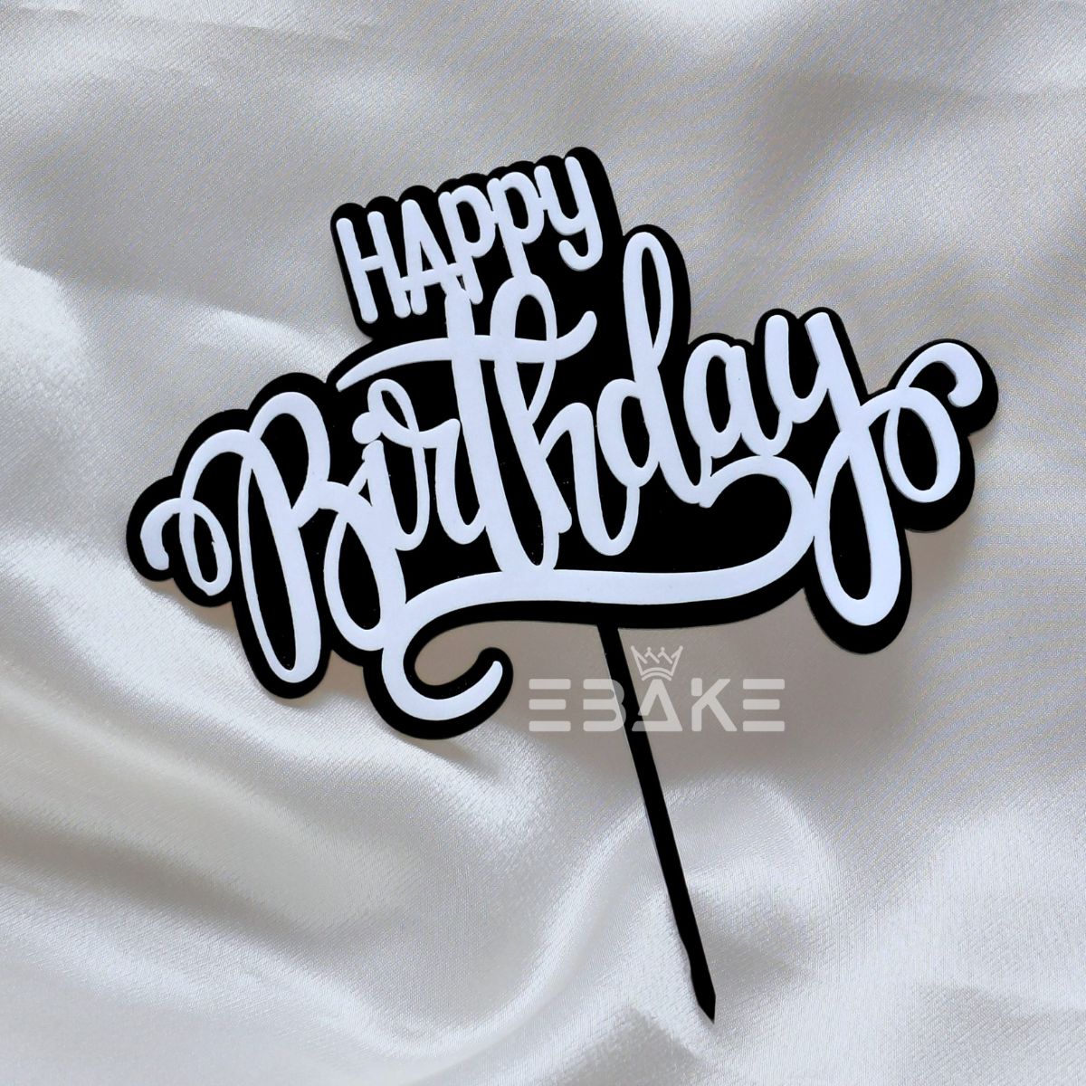 Happy Birthday Double Color Cake Topper