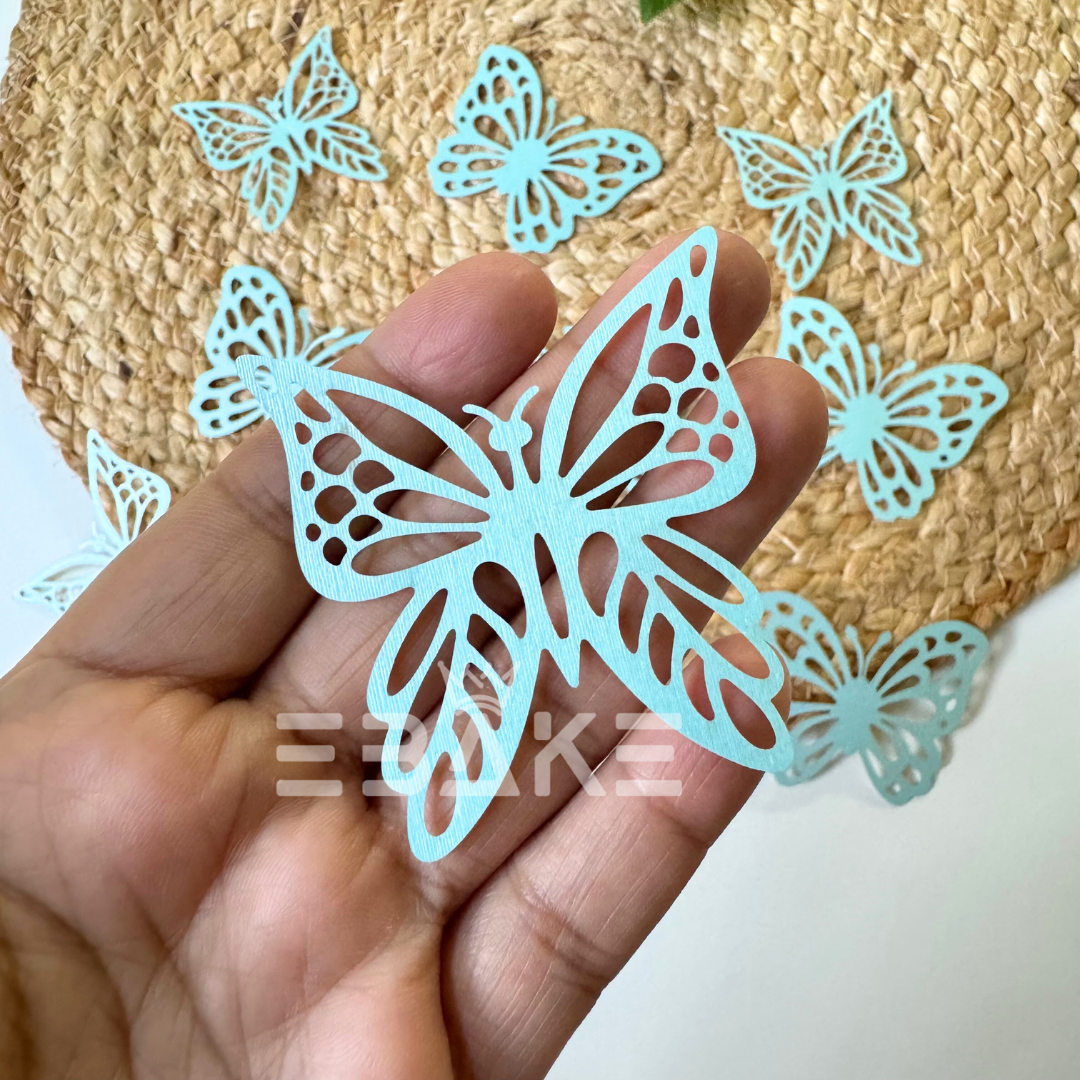 Foldable Paper Butterflies Light Blue (Set Of 10 Pieces)