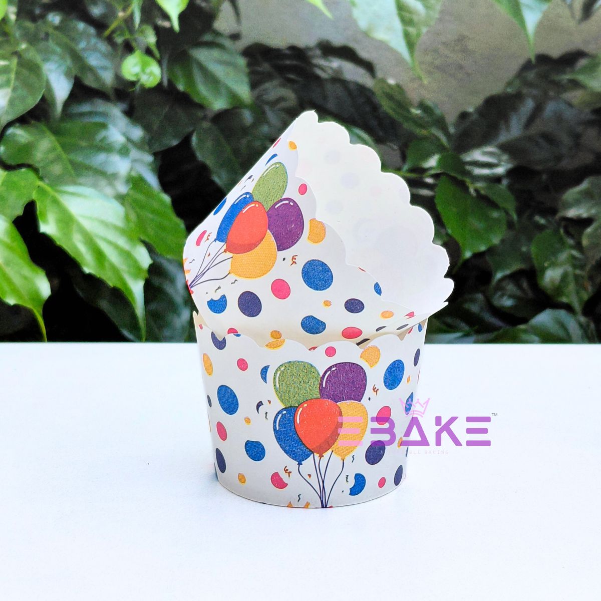 Balloon Printed Paper Muffin Cup - Set Of 50 Pieces