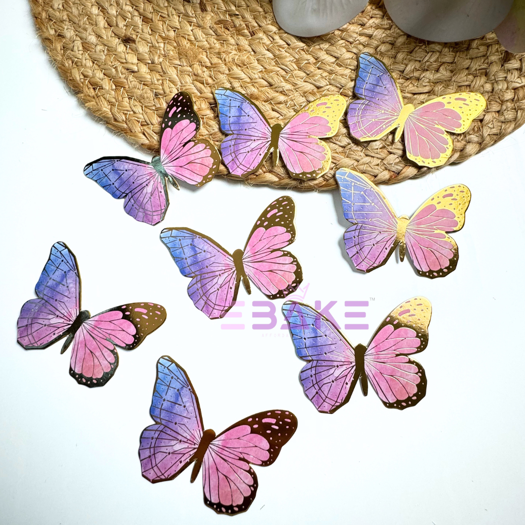 New Paper Butterflies Pink & Blue (Set of 10 Pieces)