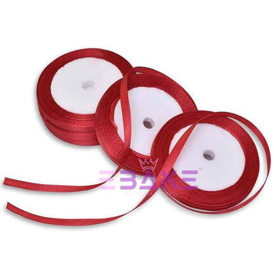 Dark Red Satin Ribbon 0.25 Inch