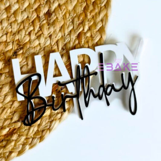 Double Colour Happy Birthday Cutout/Charm