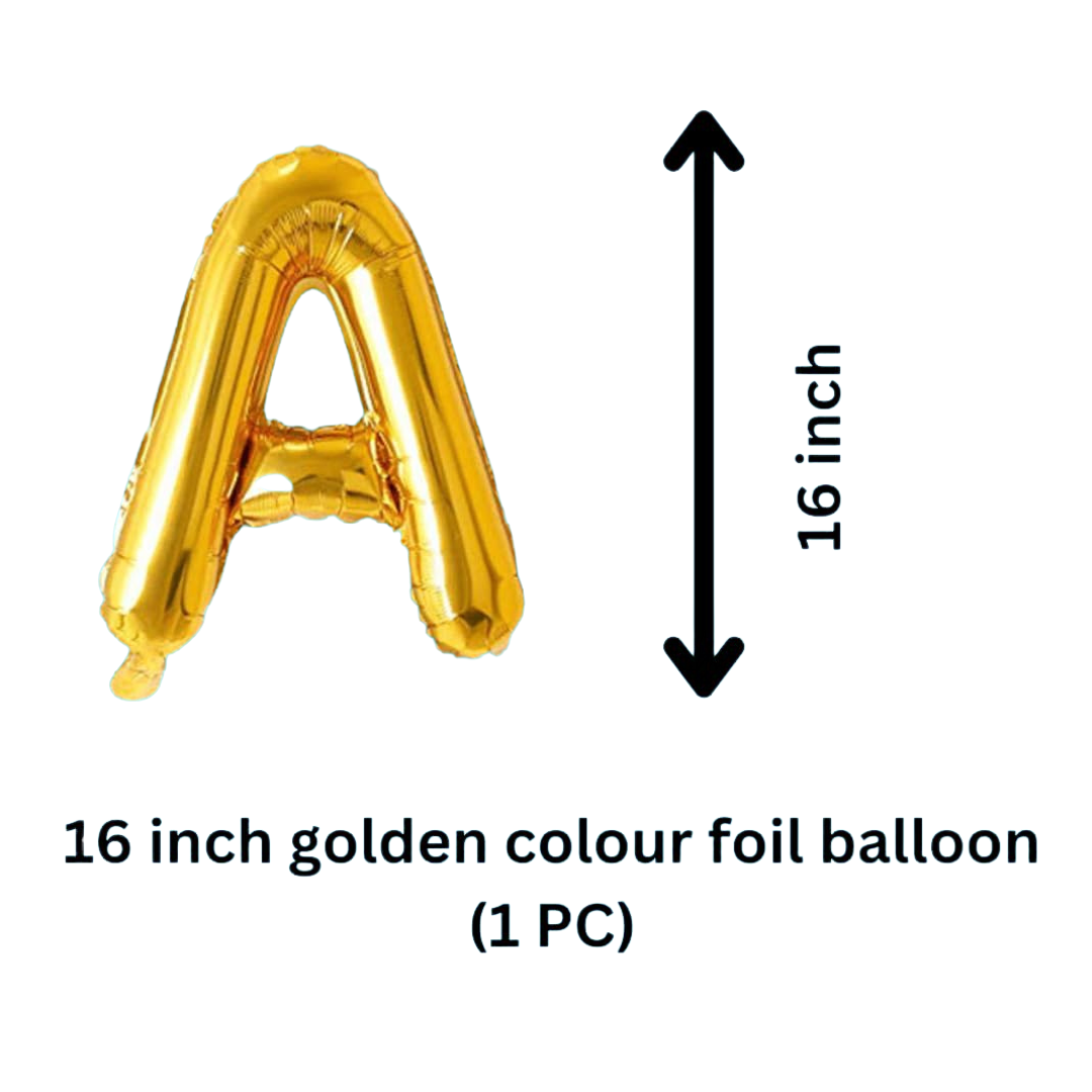 Alphabet Foil Balloons Gold 16 Inch Single Piece