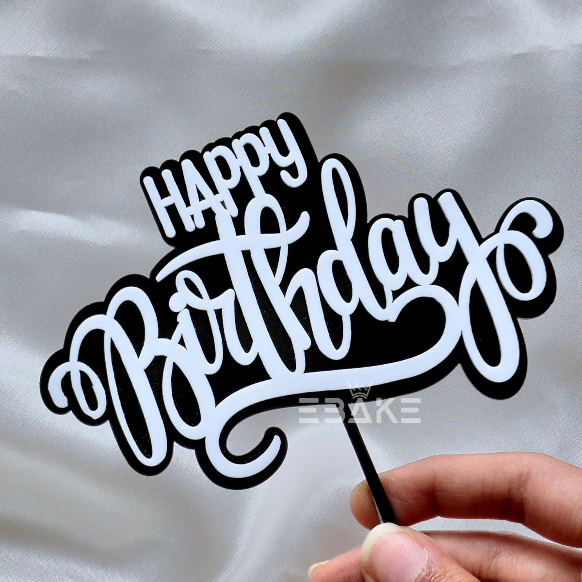 Happy Birthday Double Color Cake Topper