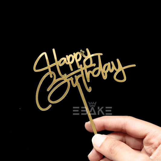 Happy Birthday Cake Topper 4 Inch