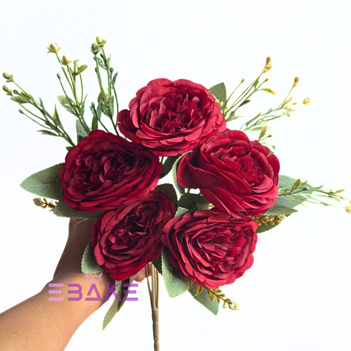 A1964 Peony Bunch With Fillers (Maroon)