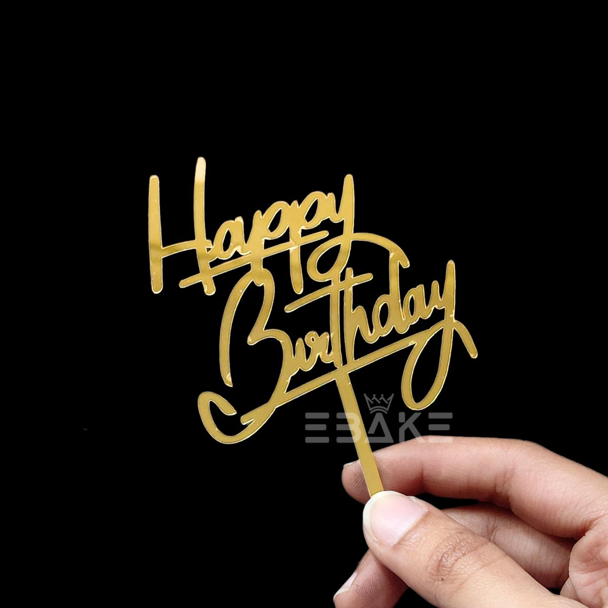 Happy Birthday Cake Topper 4 Inch