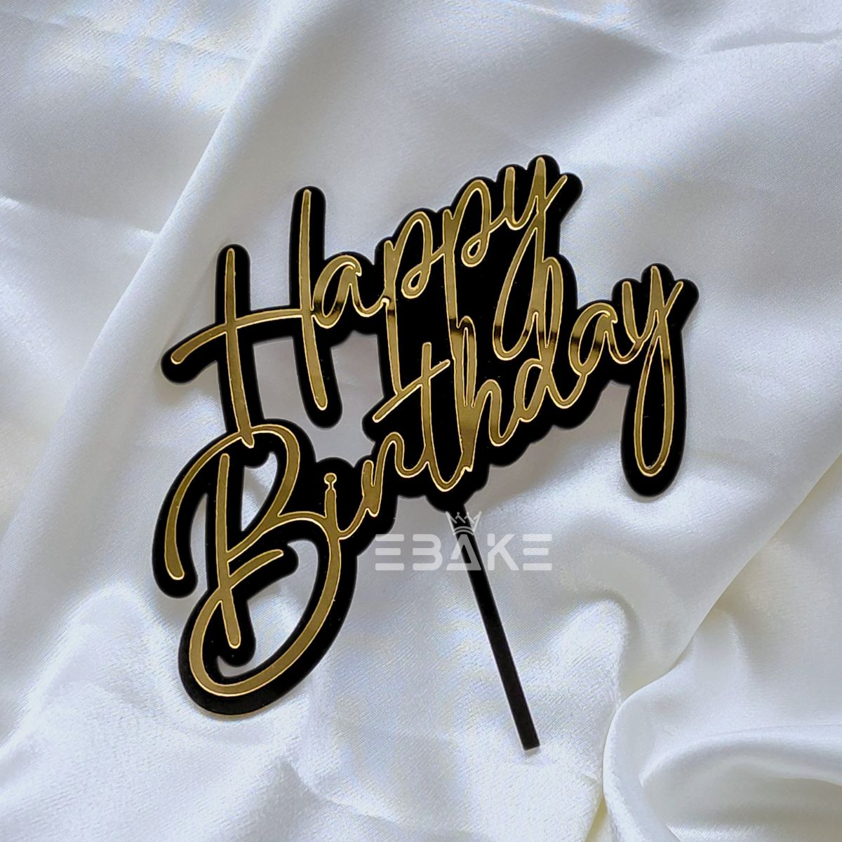 Happy Birthday Double Color Cake Topper
