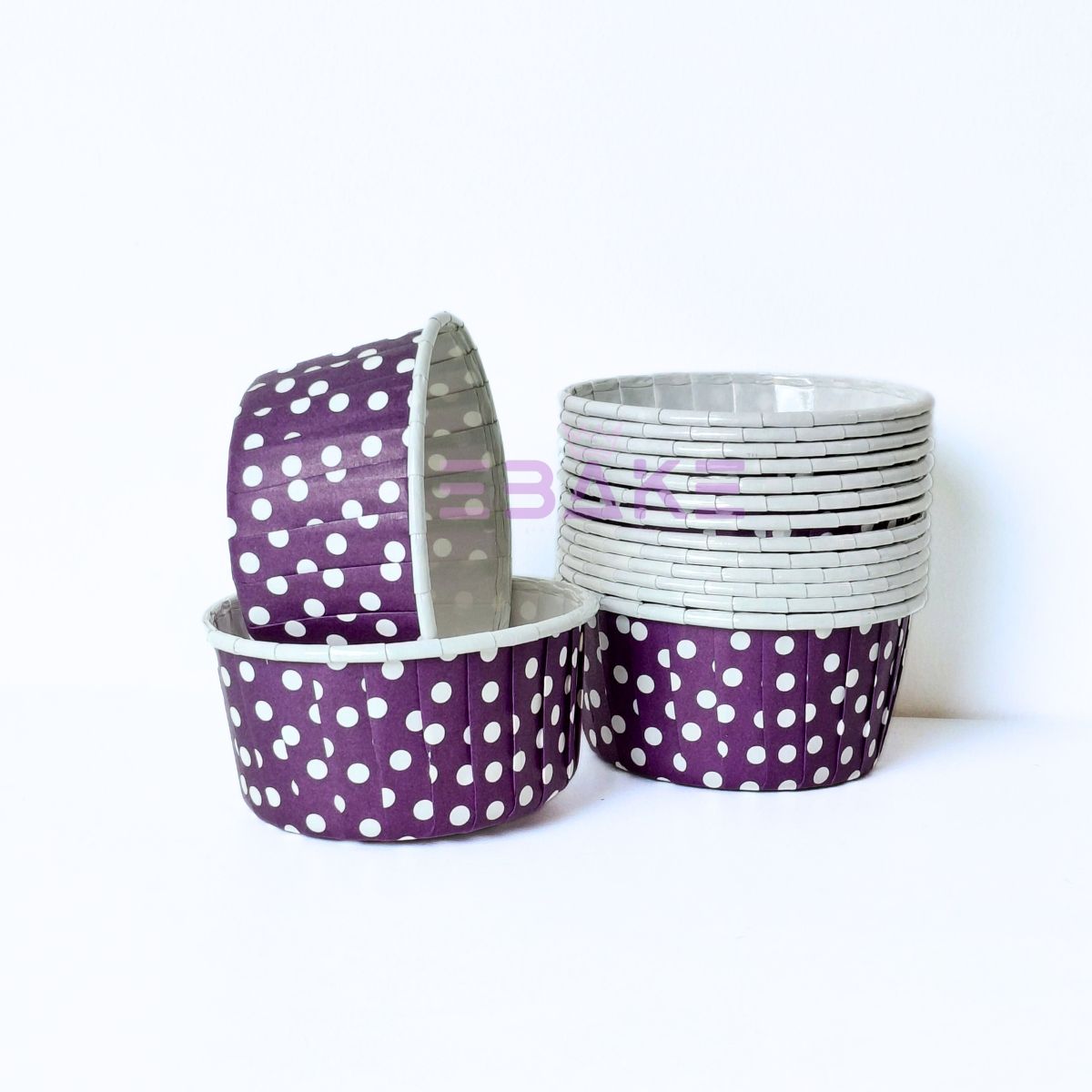Large Rolled Rim Muffin Cup / Cupcake Liners - Purple (Set of 15 pieces)