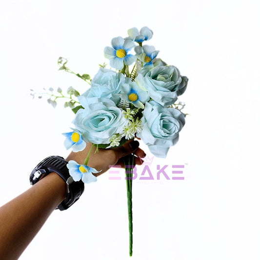 A1871 Blue Rose Bunch With Fillers (4 Roses & Fillers)