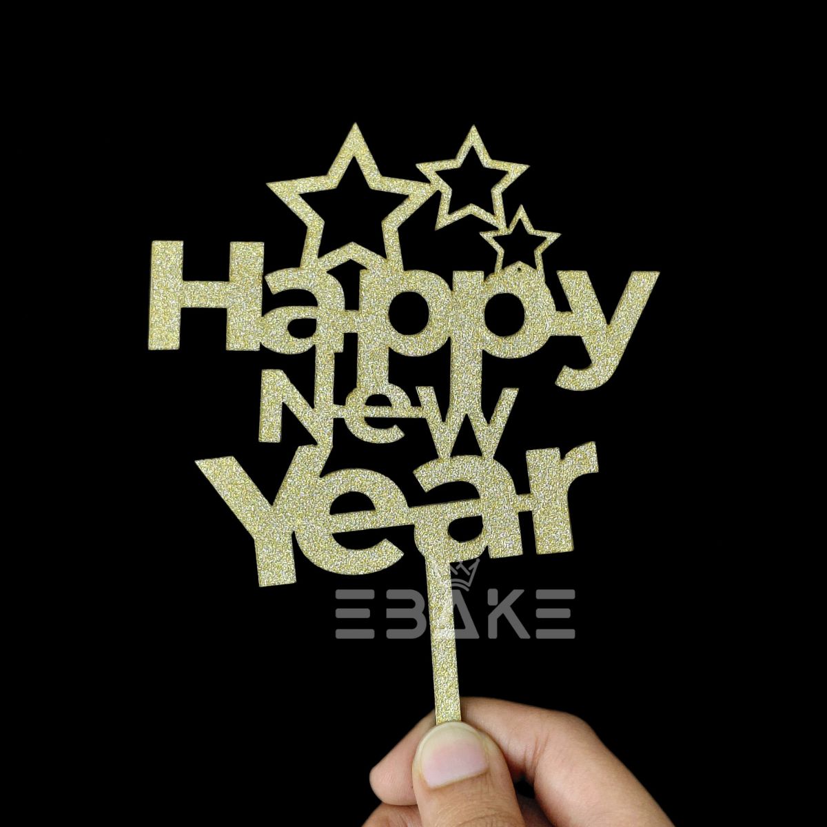 Happy New Year Cake Topper MDF Shimmer