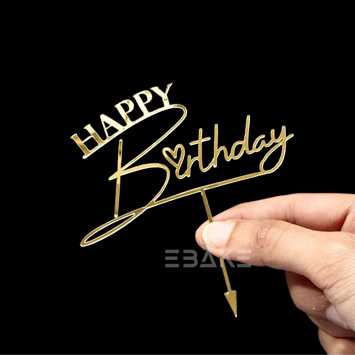 Happy Birthday Cake Topper 4 Inch