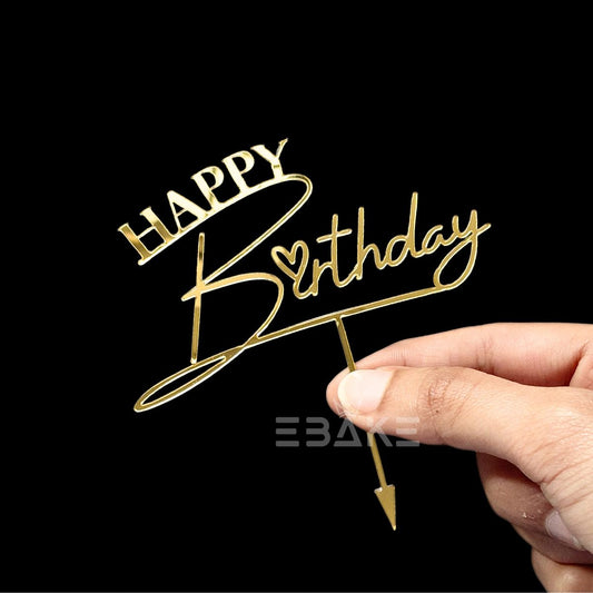 Happy Birthday Cake Topper 4 Inch