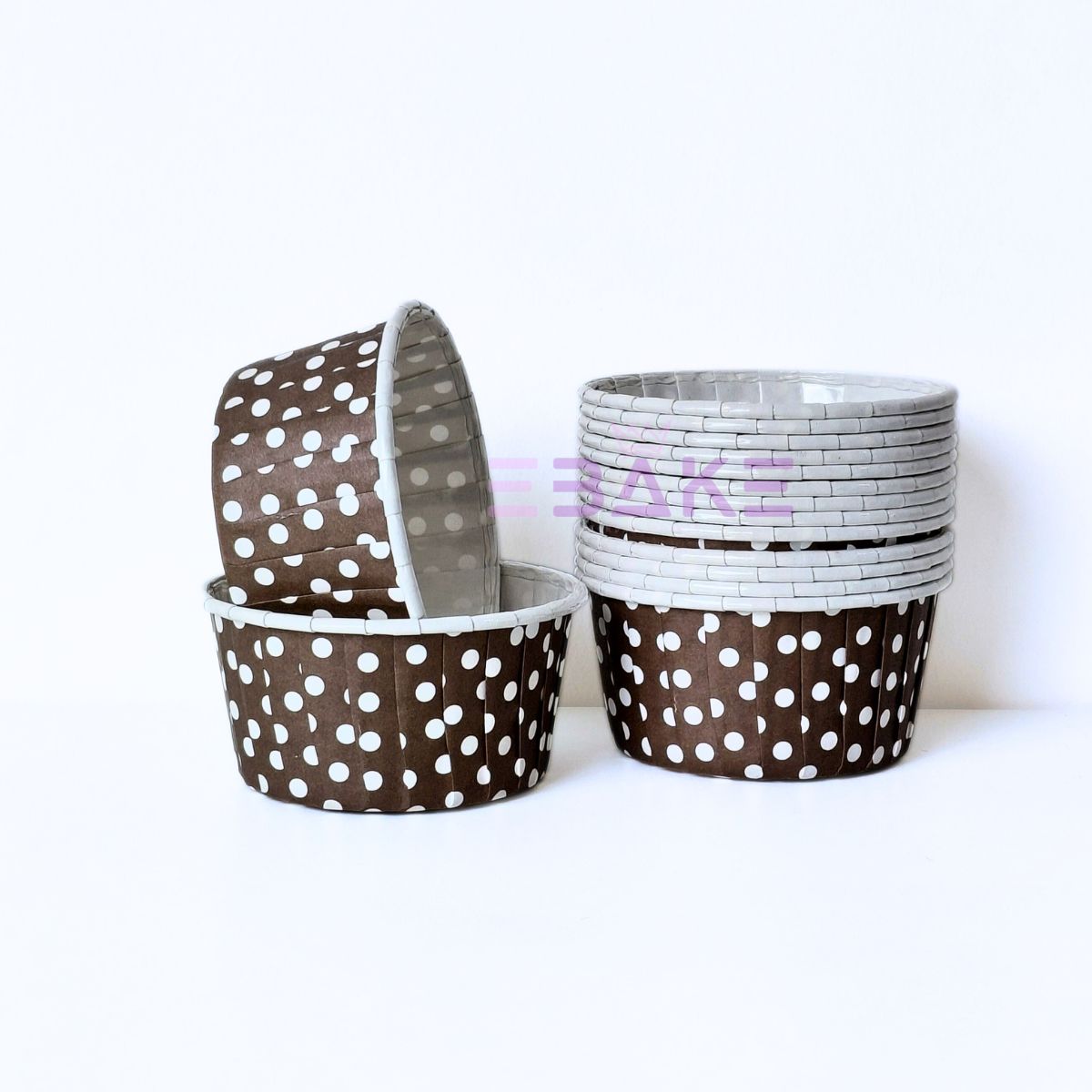 Large Rolled Rim Muffin Cup / Cupcake Liners - Brown (Set of 15 pieces)