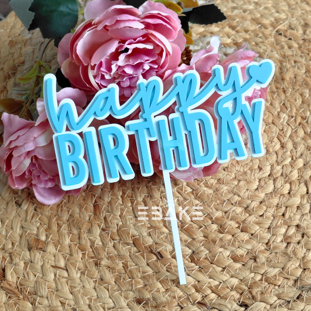 Happy Birthday Double Color Cake Topper