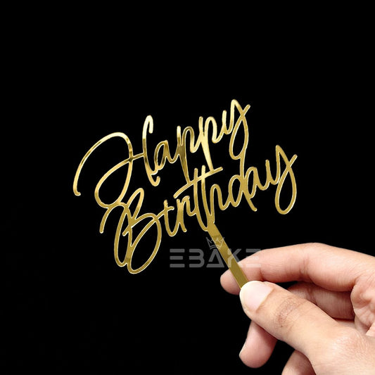 Happy Birthday Cake Topper 4 Inch