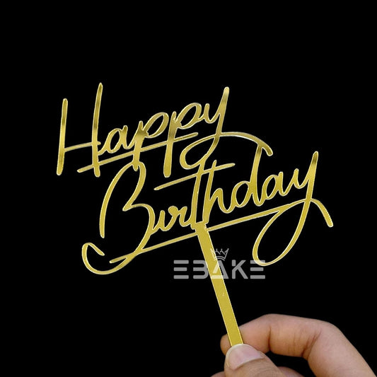 Happy Birthday Cake Topper 4 Inch