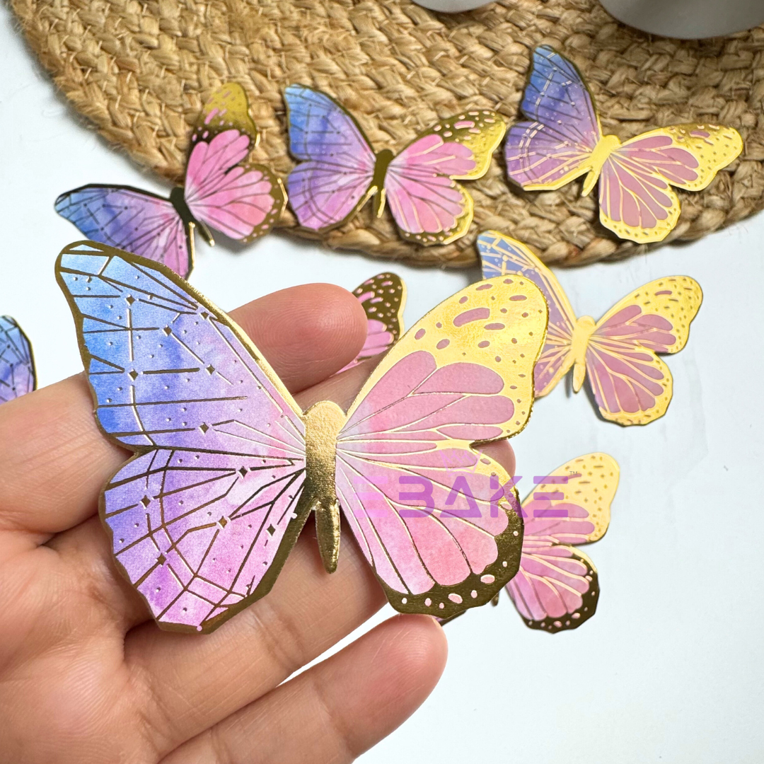 New Paper Butterflies Pink & Blue (Set of 10 Pieces)