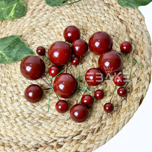 Burgundy Faux Balls - Set Of 20 Pieces