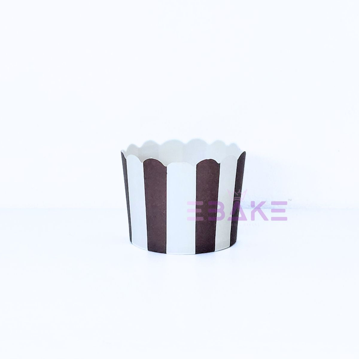 Polka Dot Printed Paper Muffin Cup - Set Of 50 Pieces (Dark Brown)