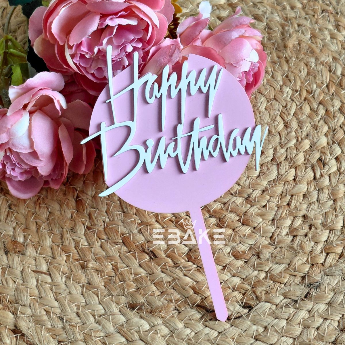 Happy Birthday Double Color Cake Topper