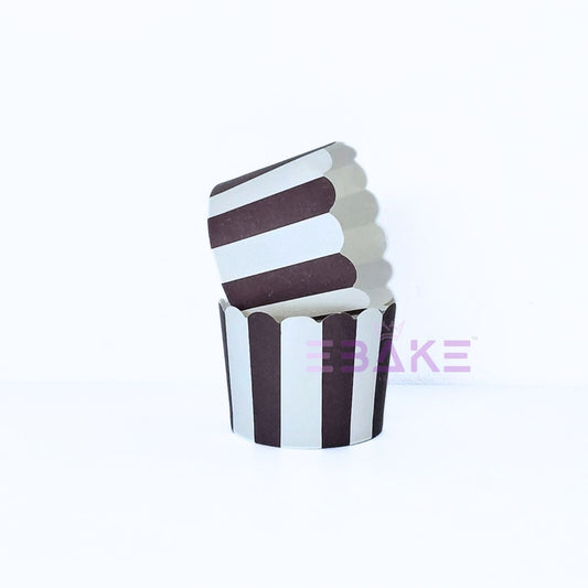 Polka Dot Printed Paper Muffin Cup - Set Of 50 Pieces (Dark Brown)